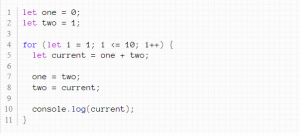 fibonacci series in javascript